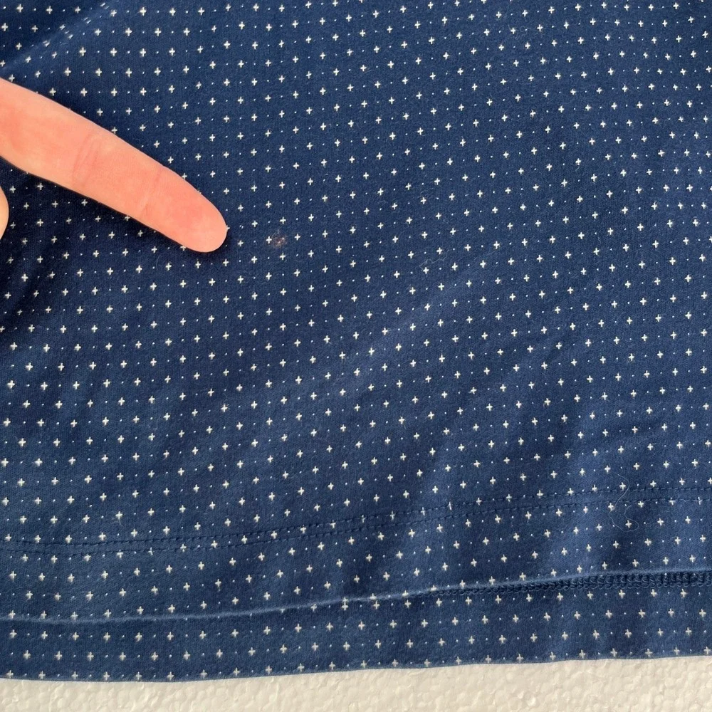 Banana Republic Mens Navy Blue XL‎ Star Print Short Sleeve Collared Polo Shirt